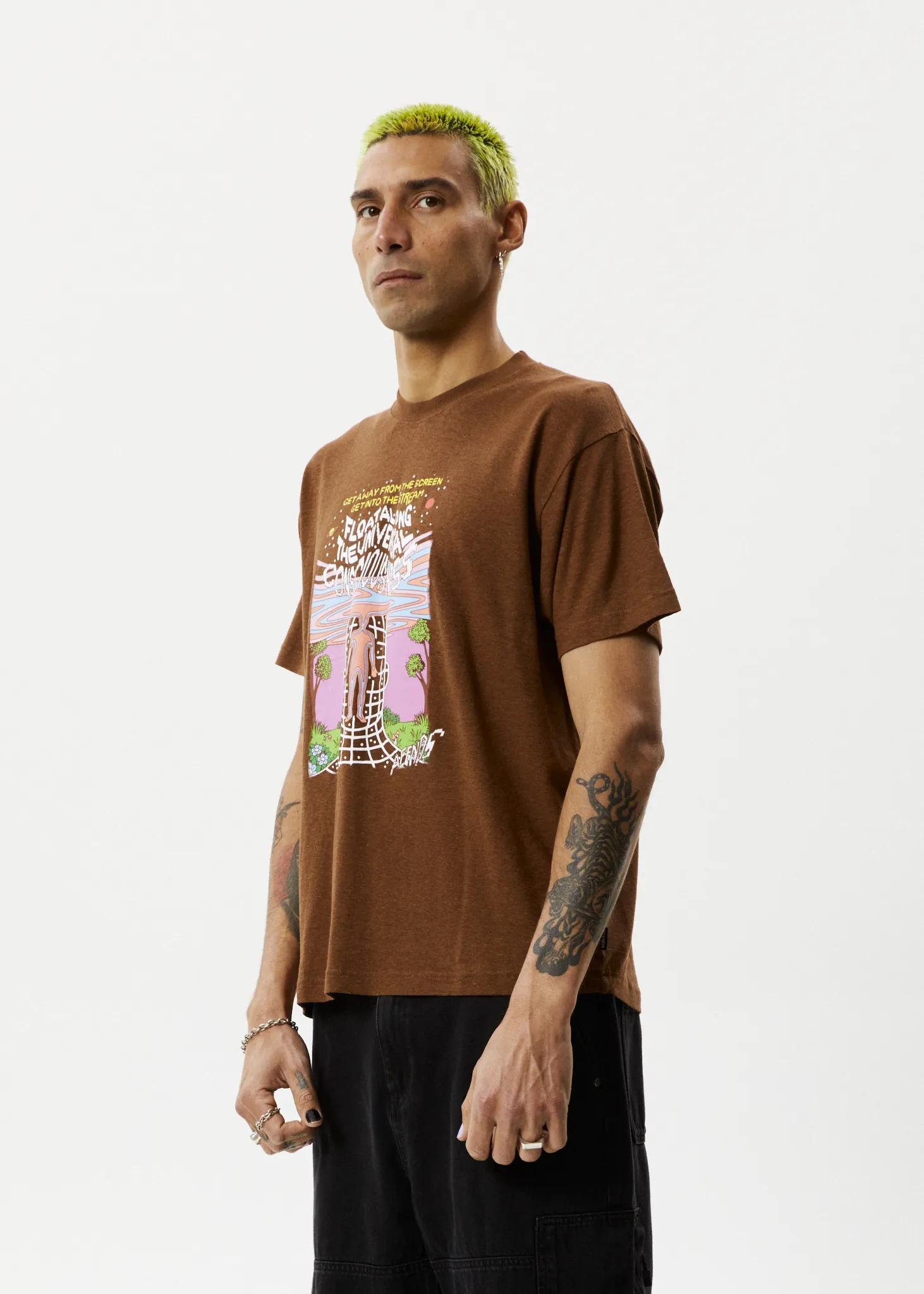AFENDS Mens Next Level - Boxy Graphic T-Shirt - Toffee sold by Afends product image thumbnail 5