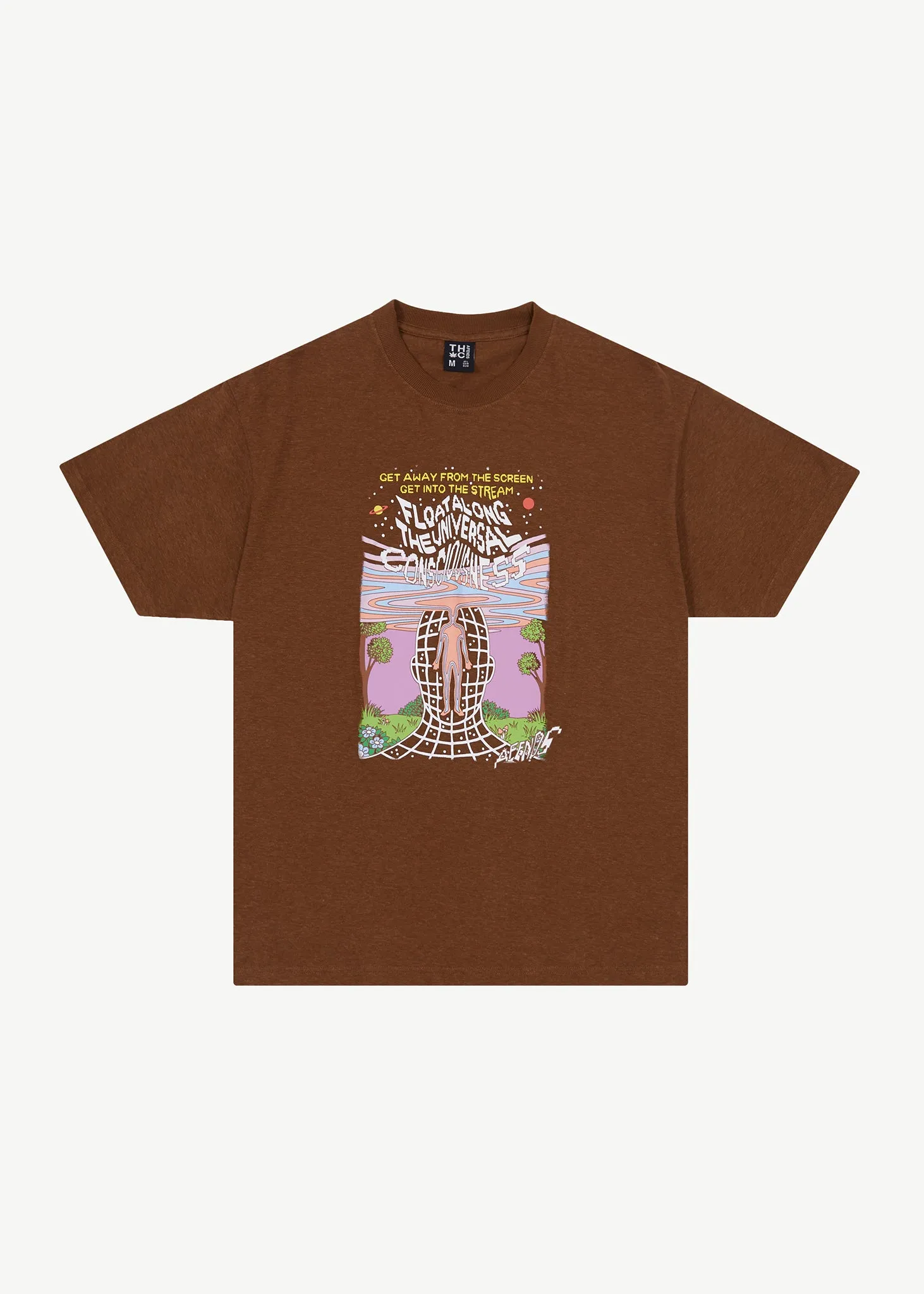 AFENDS Mens Next Level - Boxy Graphic T-Shirt - Toffee sold by Afends