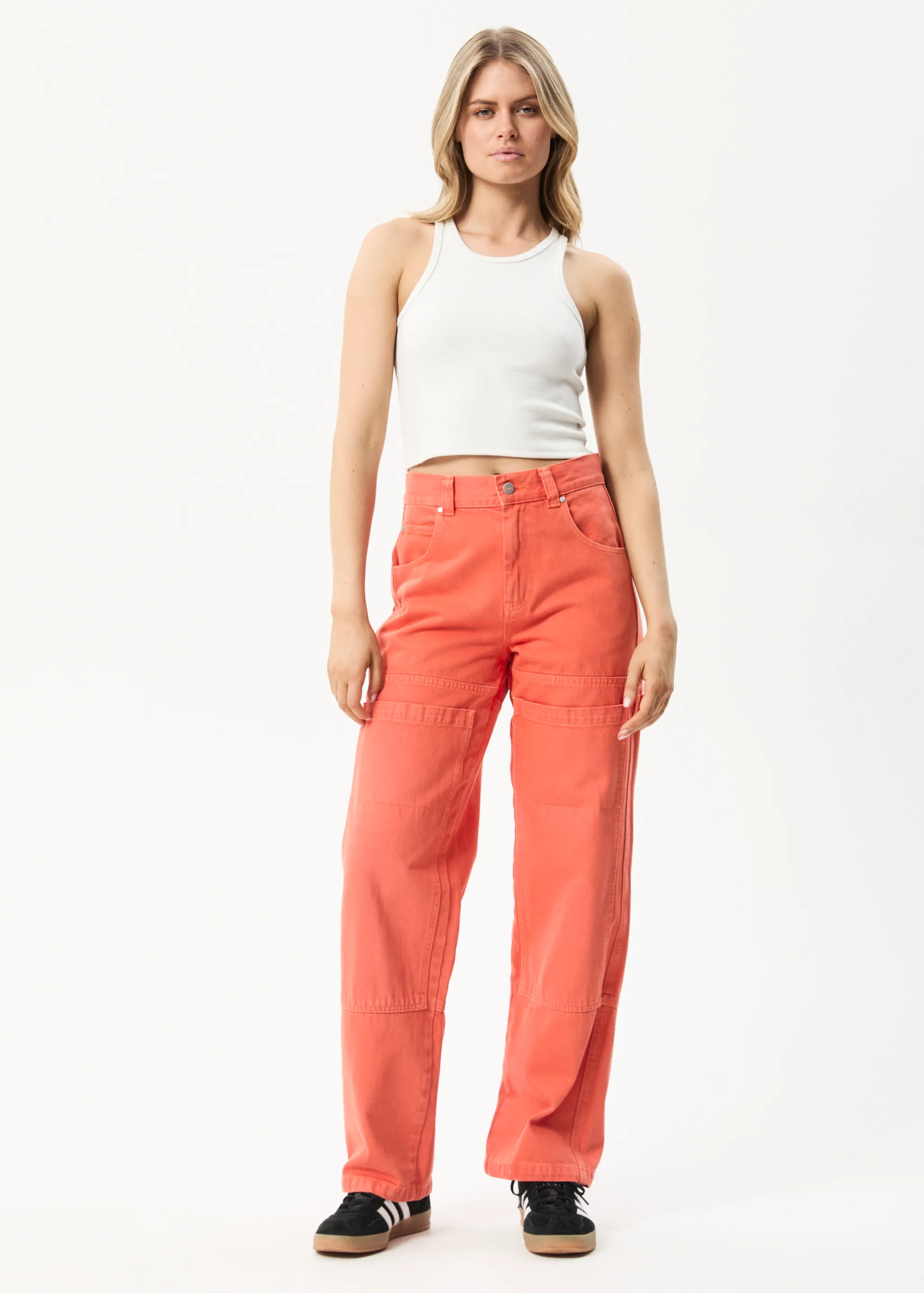 AFENDS Womens Moss - Denim Workwear Jean - Faded Orange sold by Afends