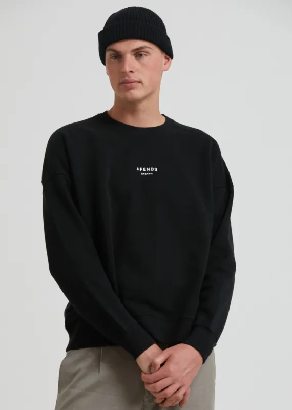 AFENDS Unisex Solitude - Unisex Crew Neck Jumper - Black sold by Afends