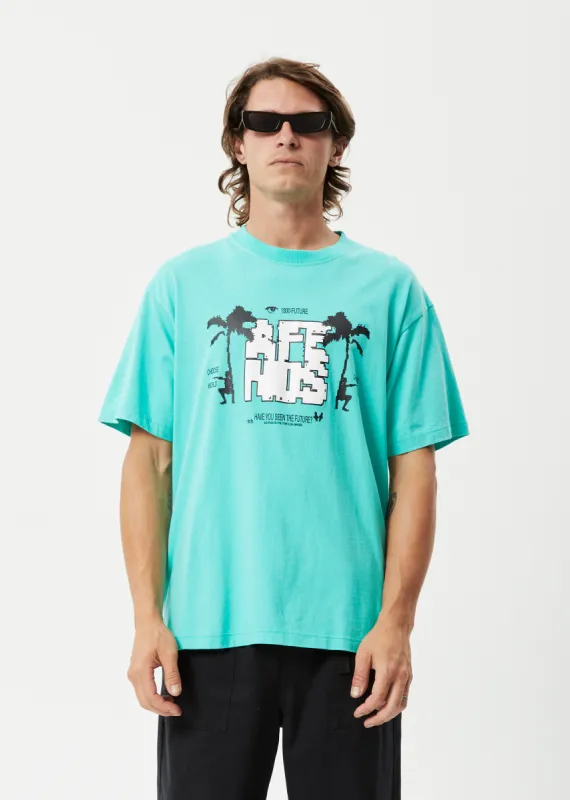 AFENDS Mens Choose Life - Boxy Graphic T-Shirt - Jade sold by Afends