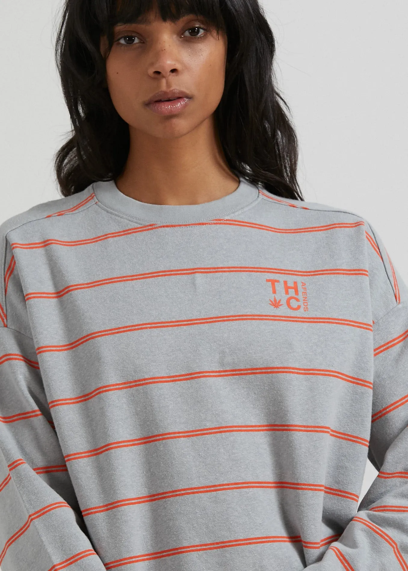 AFENDS Womens Interlude - Striped Crew Neck Jumper - Grey sold by Afends product image thumbnail 2