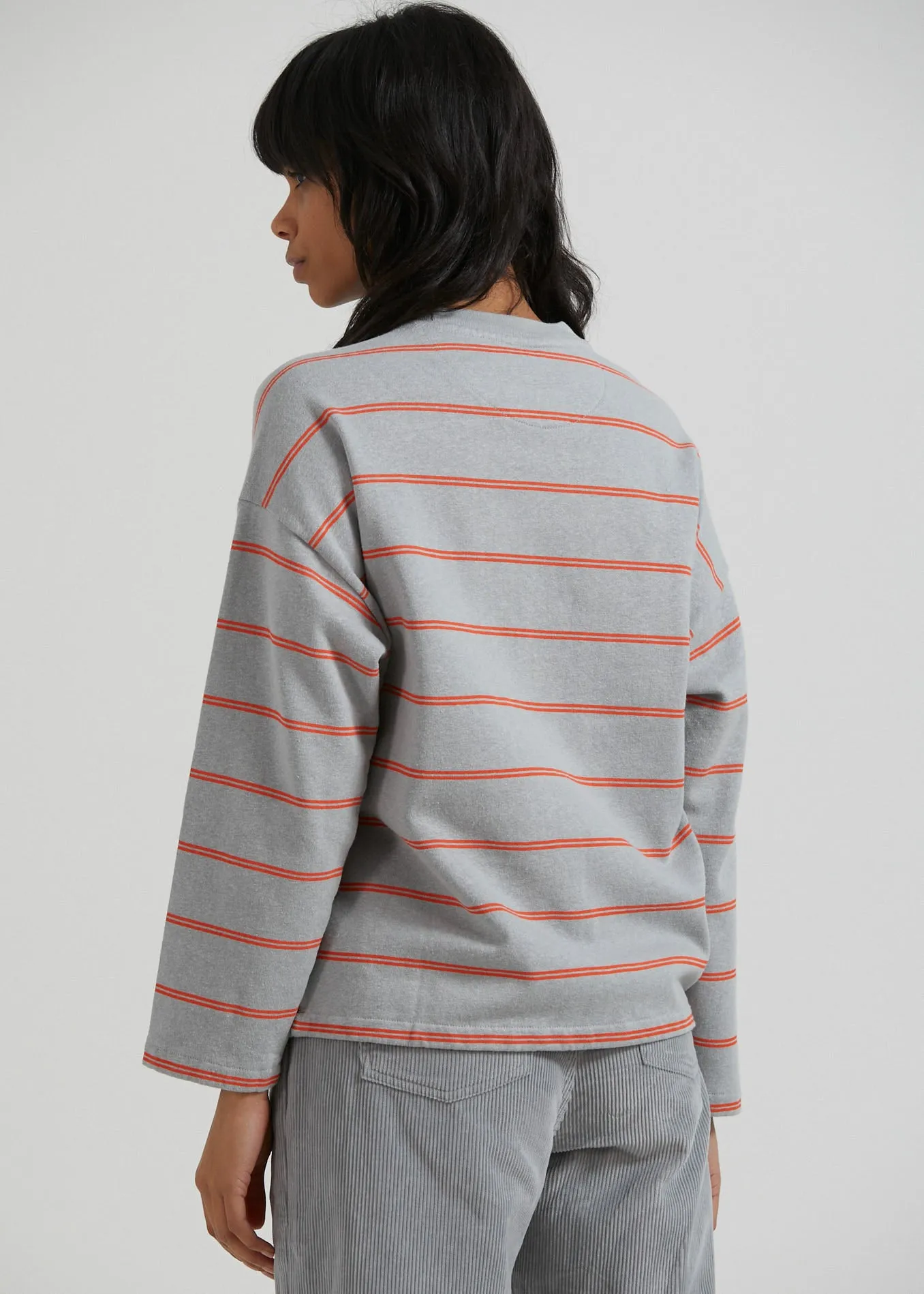 AFENDS Womens Interlude - Striped Crew Neck Jumper - Grey sold by Afends product image thumbnail 3