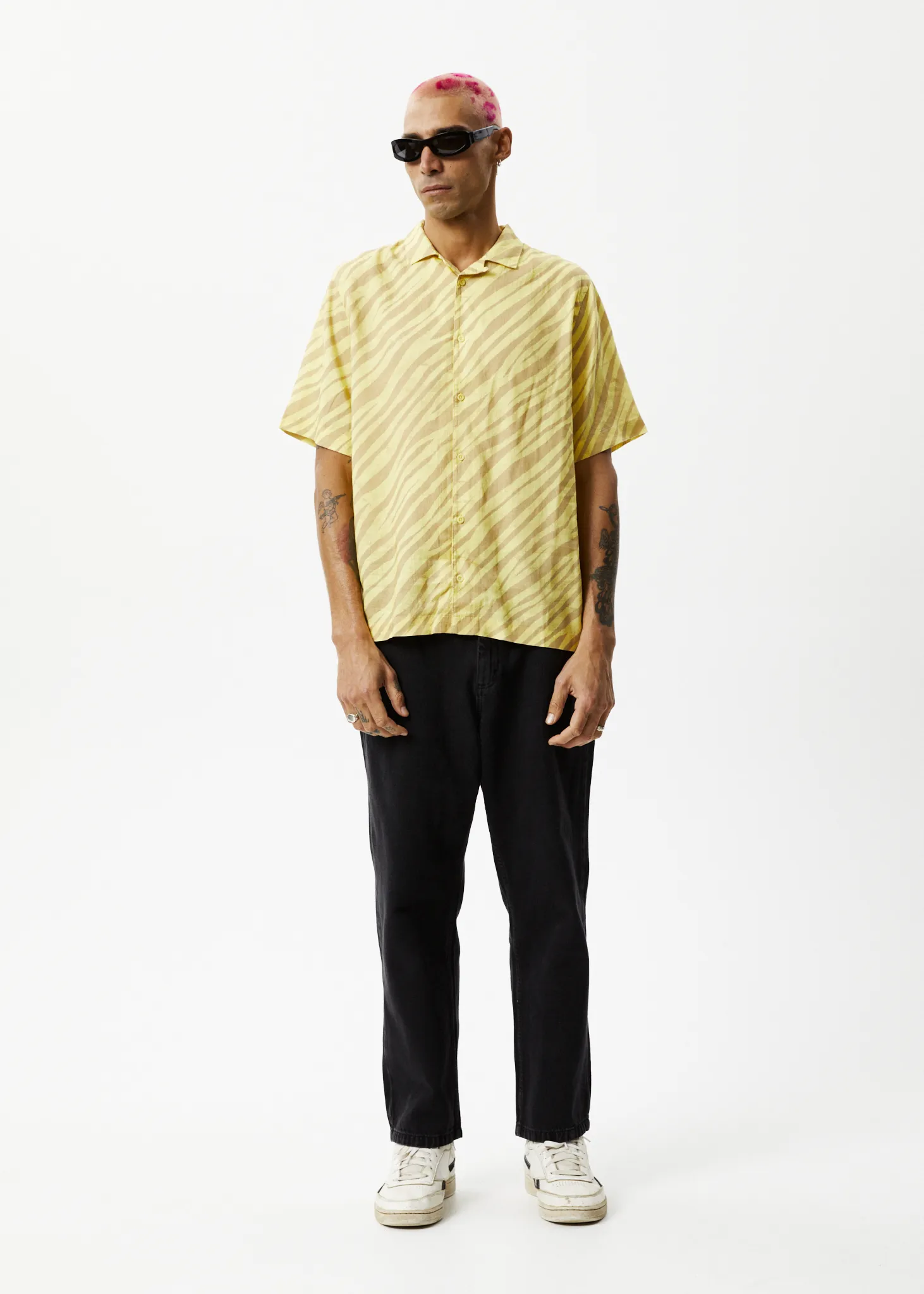 AFENDS Mens Atmosphere - Cuban Short Sleeve Shirt - Butter Stripe sold by Afends product image thumbnail 4