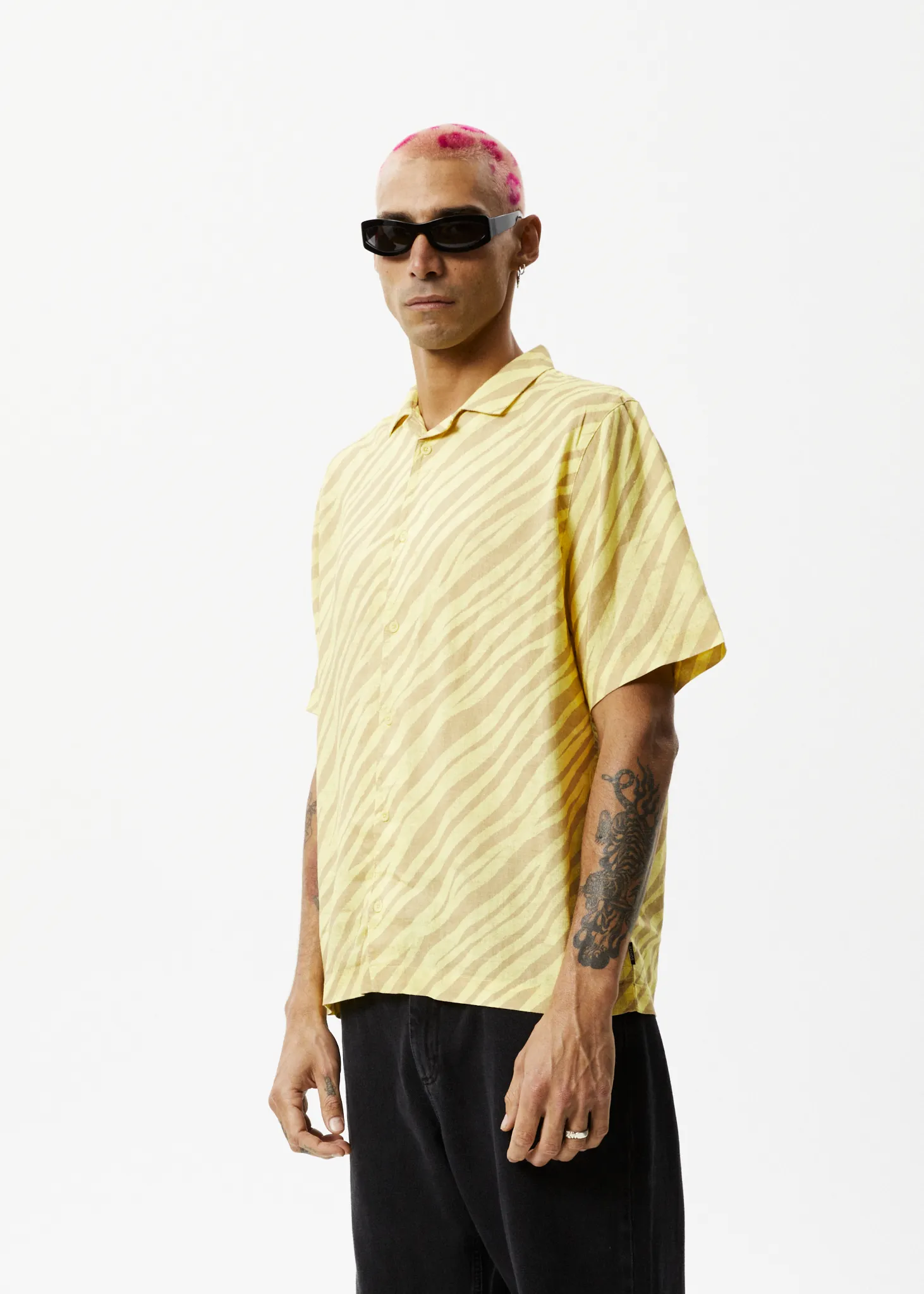 AFENDS Mens Atmosphere - Cuban Short Sleeve Shirt - Butter Stripe sold by Afends product image thumbnail 5