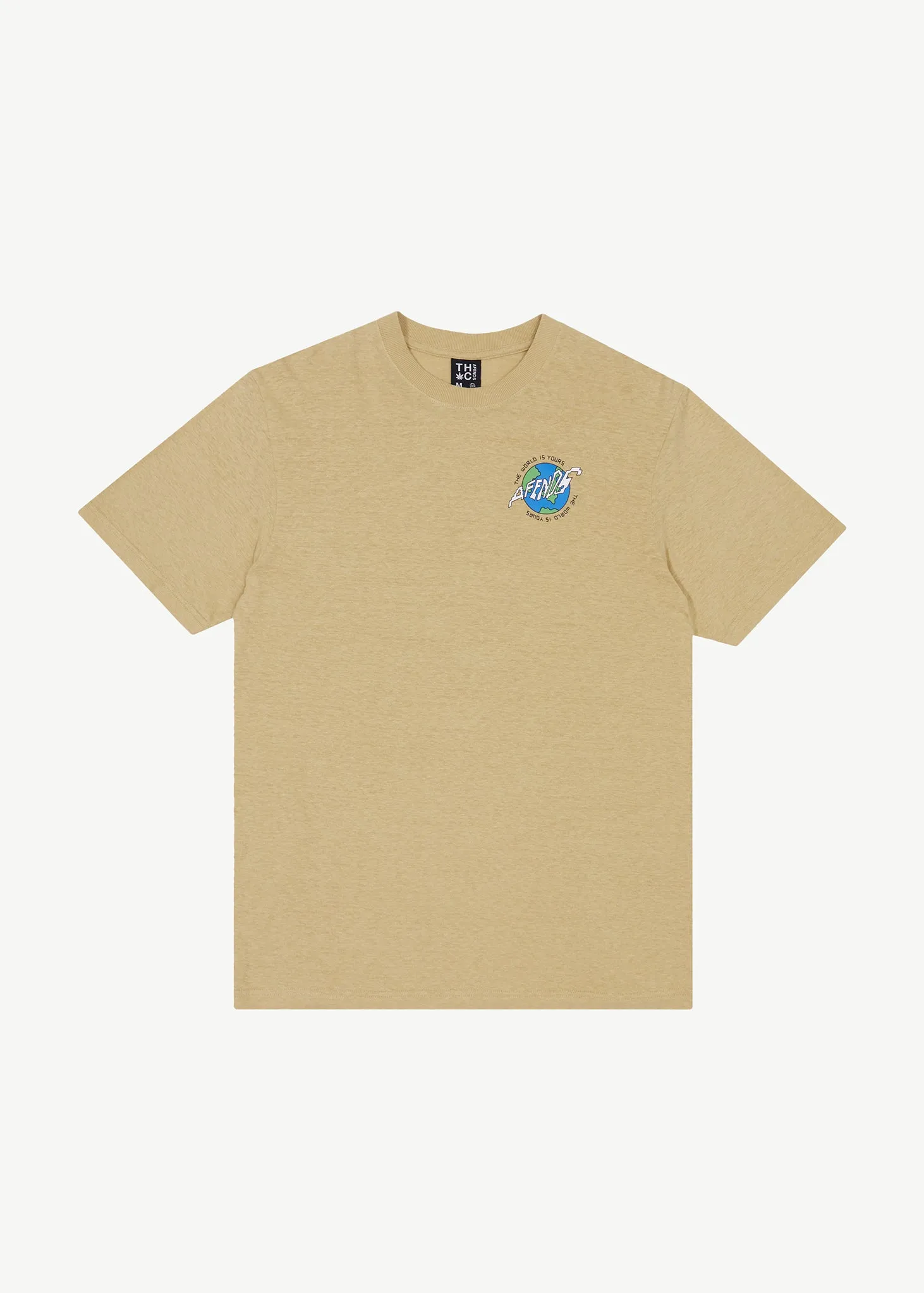AFENDS Mens Orbital - Retro Graphic Tee - Camel sold by Afends