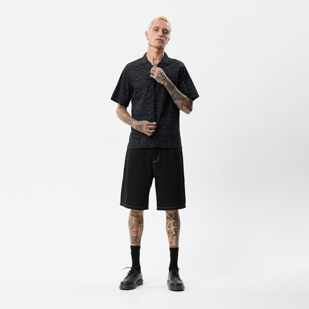 Afends Mens Underworld - Organic Cuban Short Sleeve Shirt - Black sold by Afends product image thumbnail 6