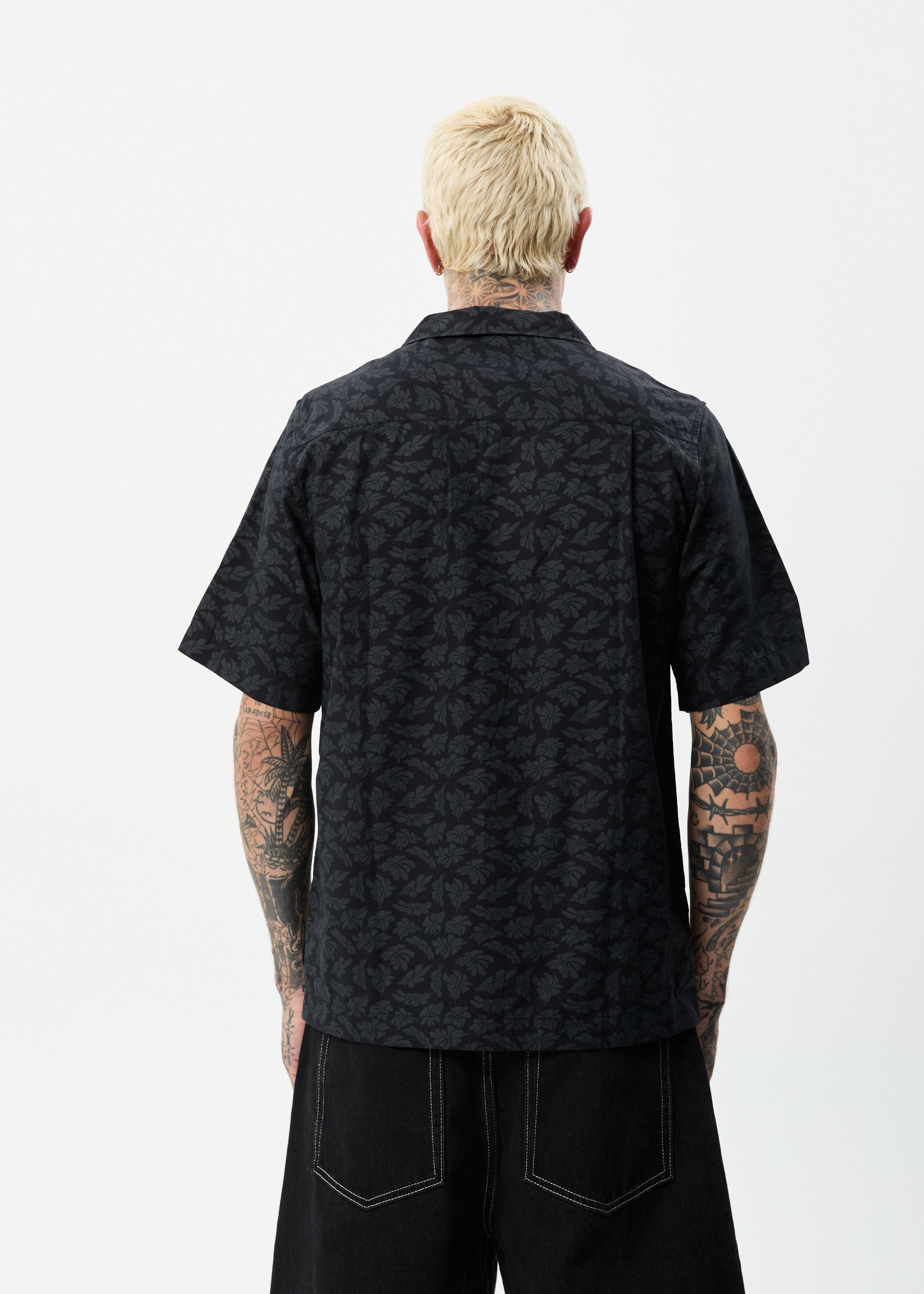 Afends Mens Underworld - Organic Cuban Short Sleeve Shirt - Black sold by Afends product image thumbnail 5