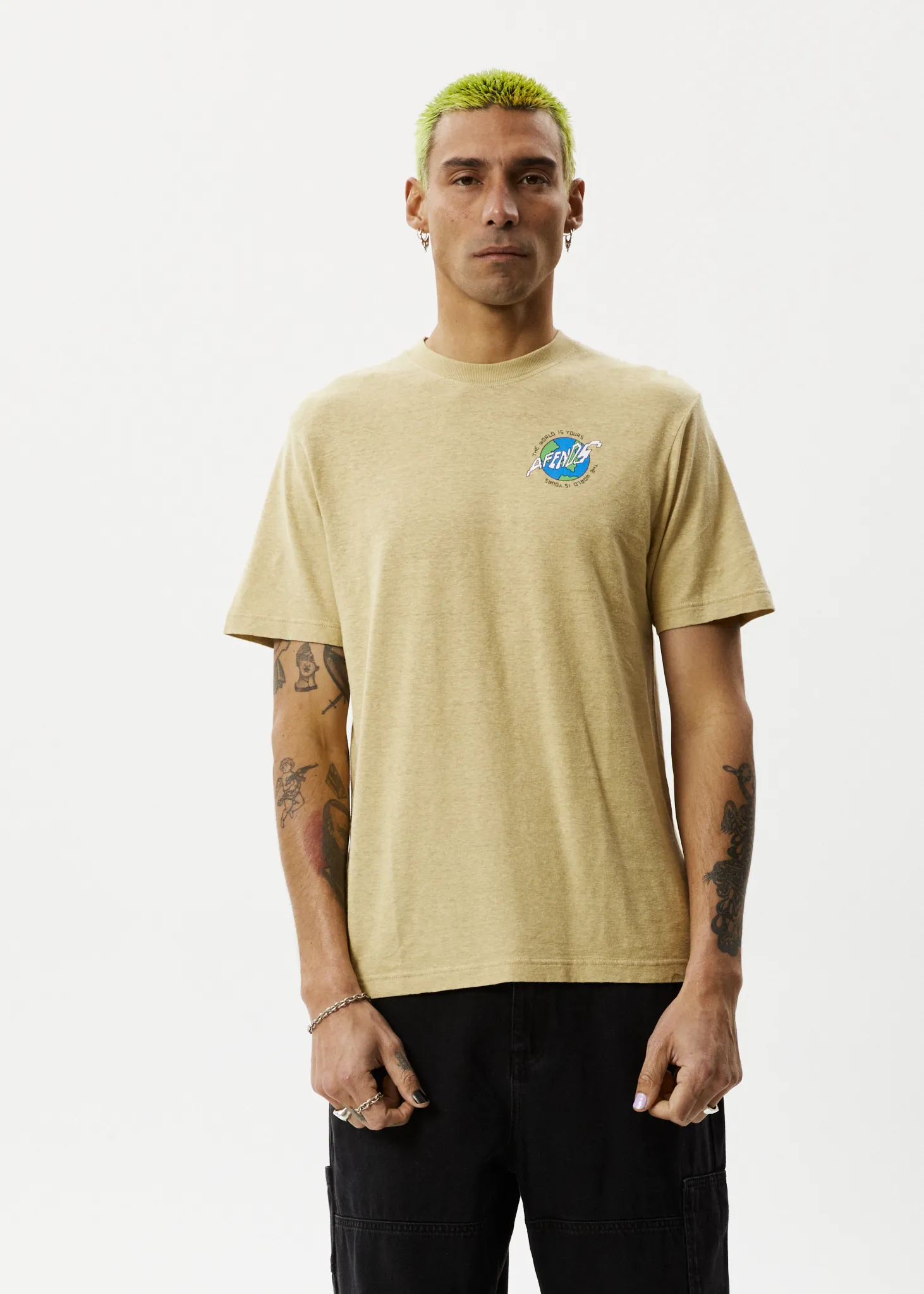 AFENDS Mens Orbital - Retro Graphic Tee - Camel sold by Afends product image thumbnail 2