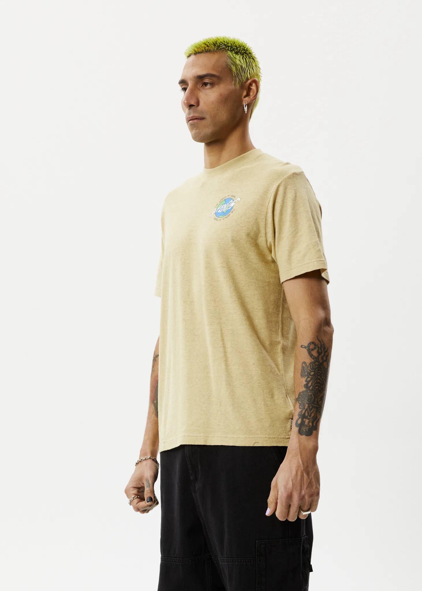 AFENDS Mens Orbital - Retro Graphic Tee - Camel sold by Afends product image thumbnail 3