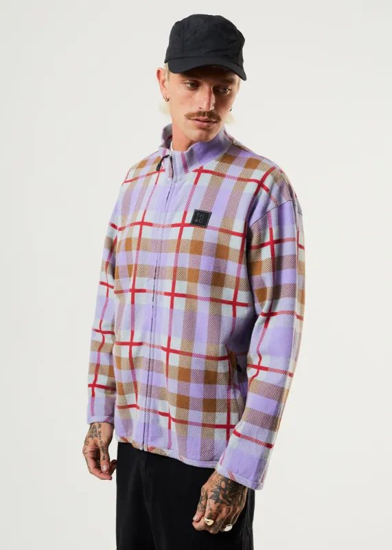 AFENDS Unisex Colby - Unisex Zip Up Jumper - Plum made by Afends