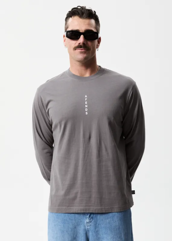 AFENDS Mens Luxury - Long Sleeve T-Shirt - Steel sold by Afends