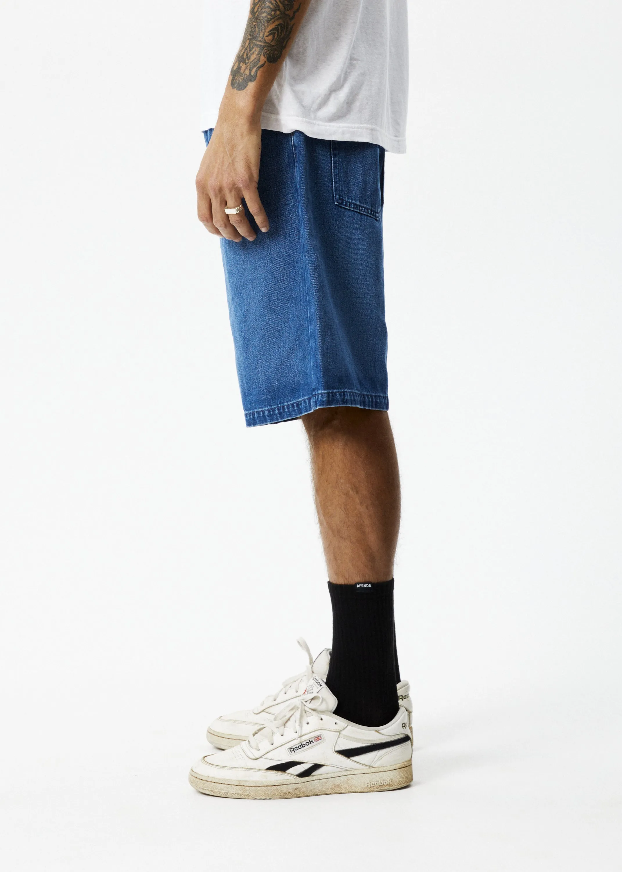 AFENDS Mens Lil C - Denim Baggy Fit Short - Authentic Blue sold by Afends product image thumbnail 4