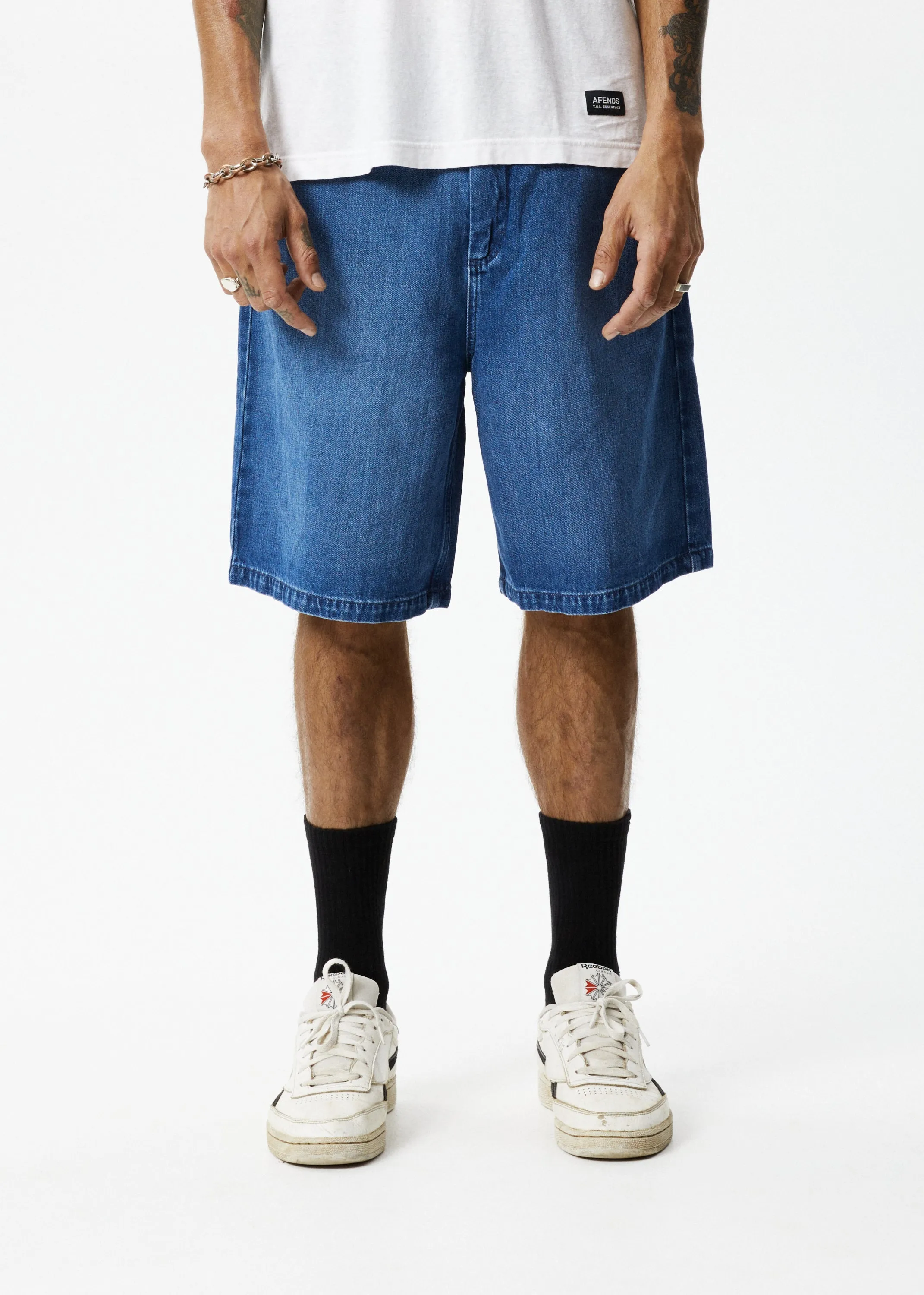 AFENDS Mens Lil C - Denim Baggy Fit Short - Authentic Blue sold by Afends product image thumbnail 2
