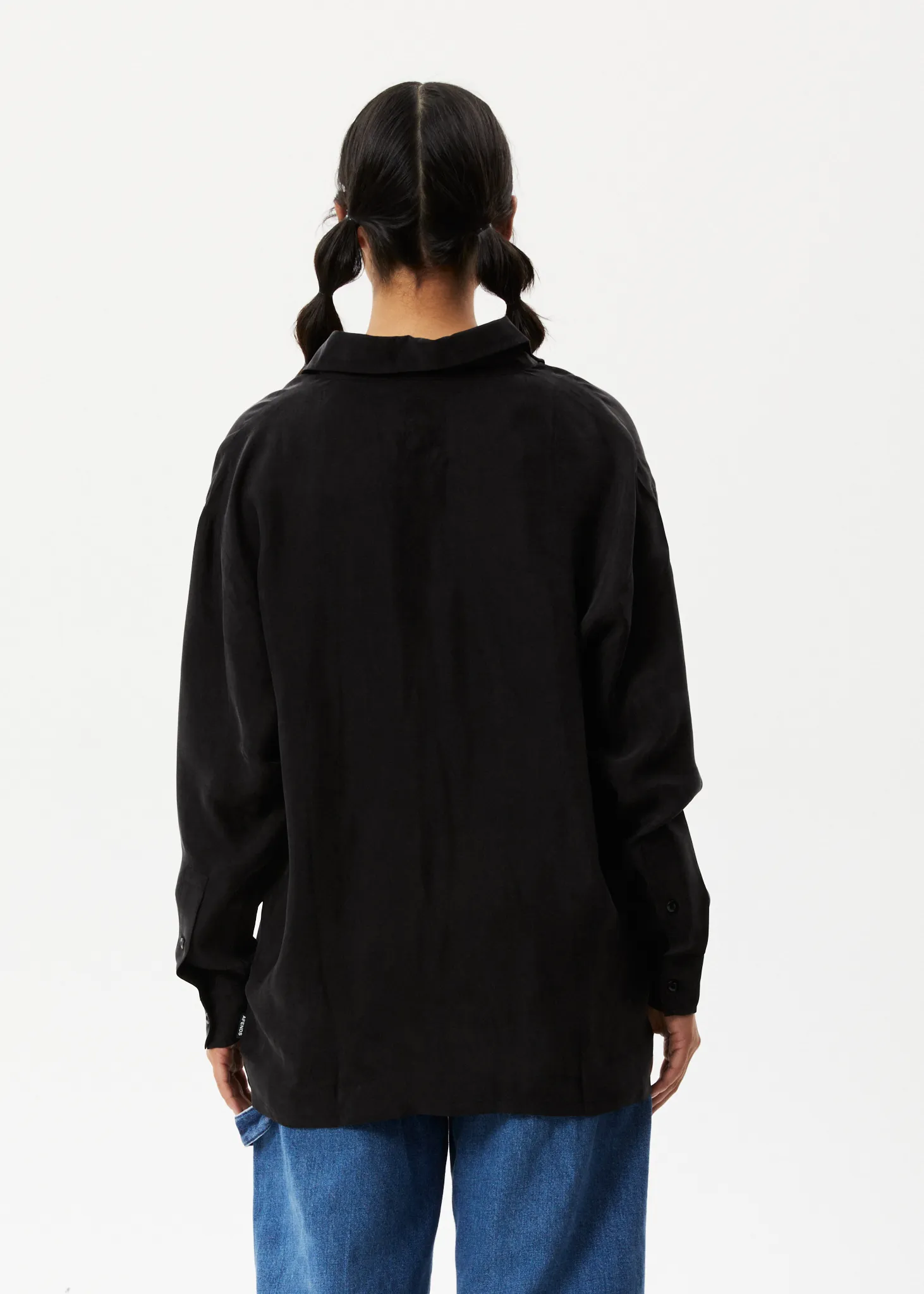 AFENDS Womens Gemma - Cupro Long Sleeve Shirt - Black sold by Afends product image thumbnail 2