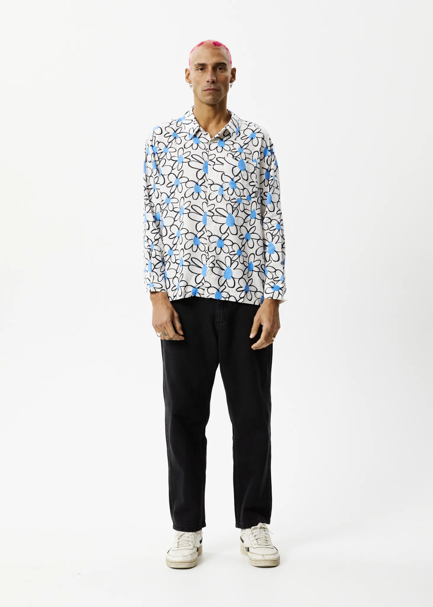 AFENDS Mens Waterfall - Long Sleeve Shirt - White sold by Afends product image thumbnail 3