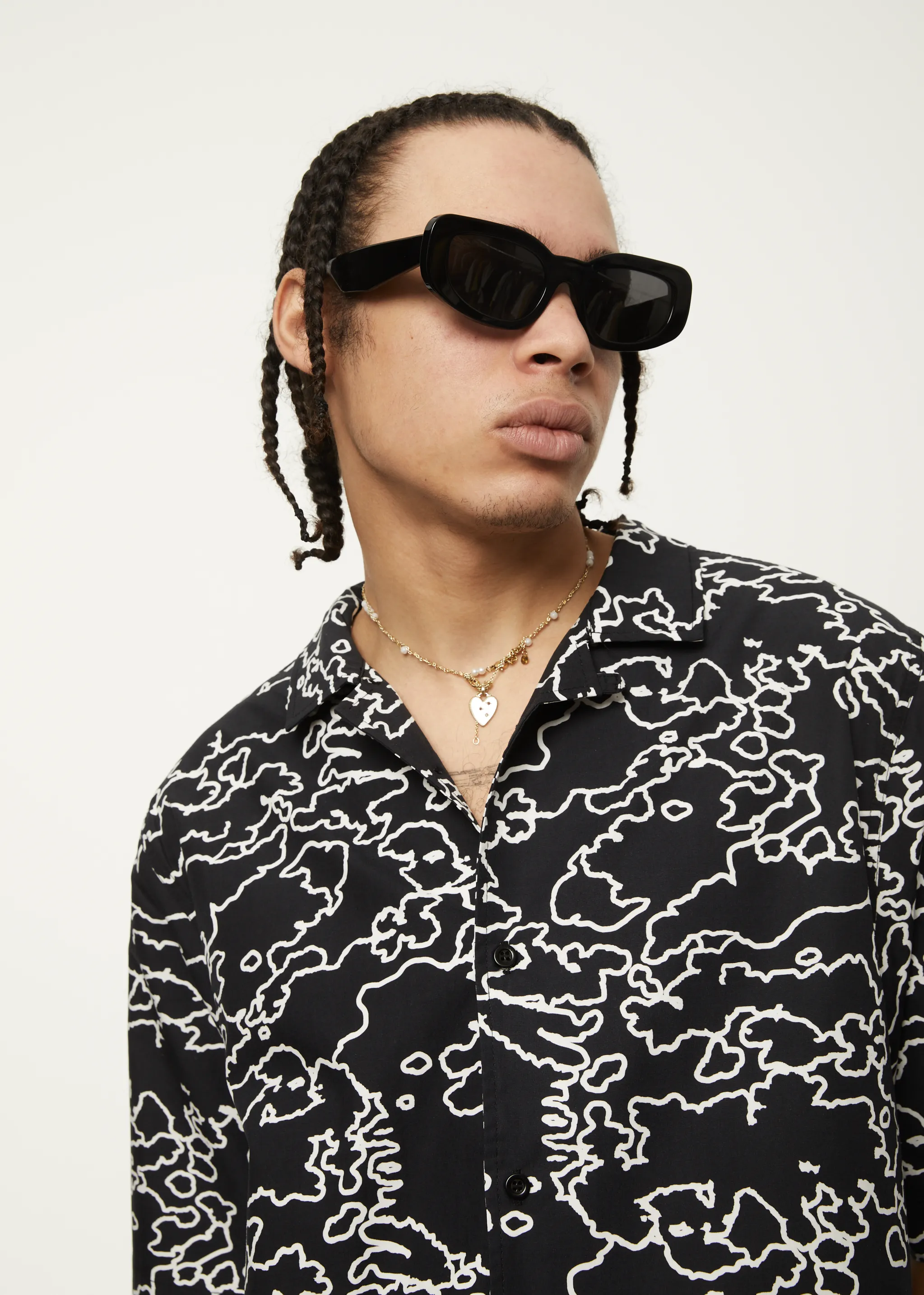 AFENDS Mens Script - Cuban Short Sleeve Shirt - Black Camo sold by Afends product image thumbnail 2