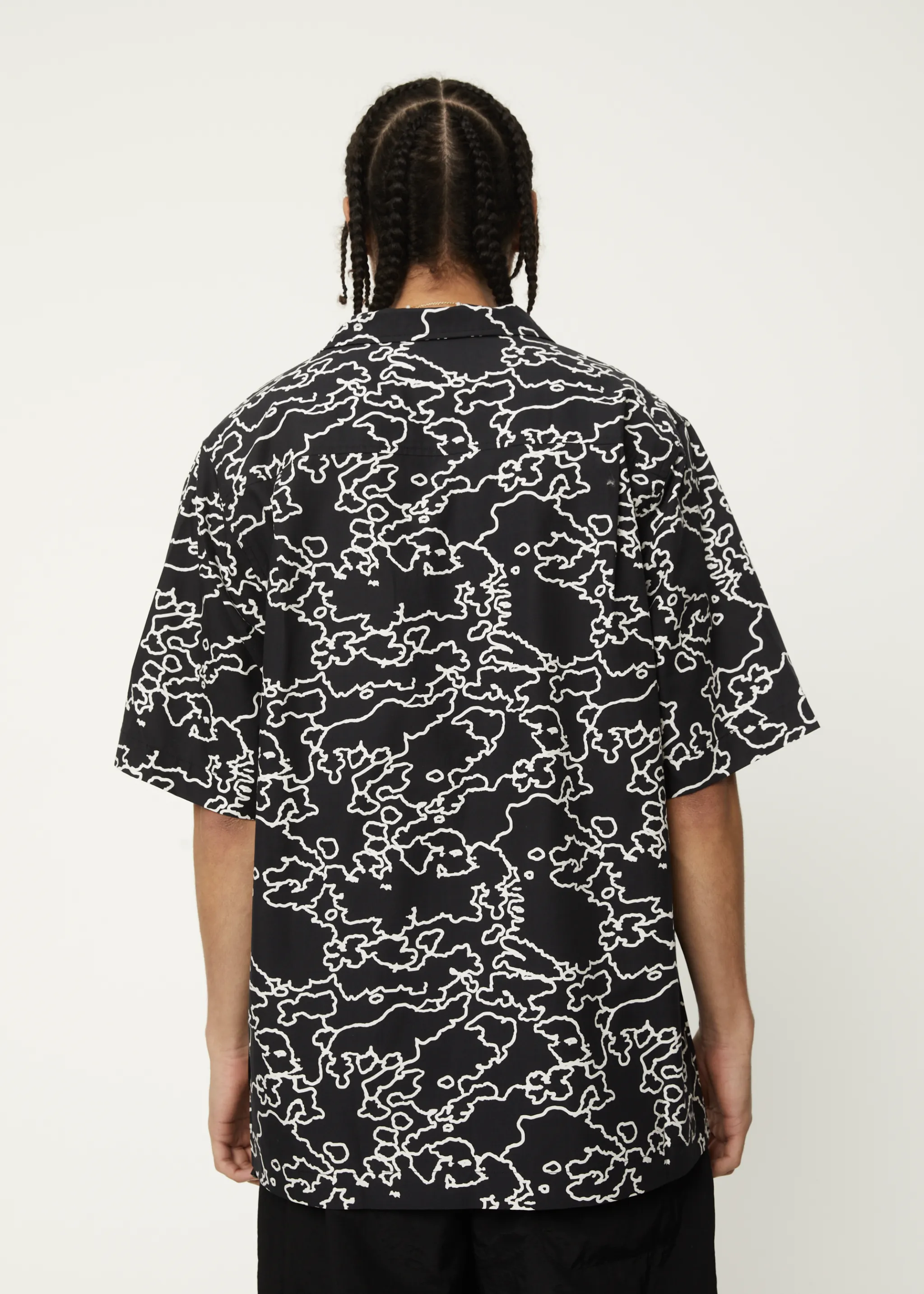 AFENDS Mens Script - Cuban Short Sleeve Shirt - Black Camo sold by Afends product image thumbnail 5