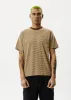 AFENDS Mens Invisible - Retro T-Shirt - Toffee Stripe sold by Afends