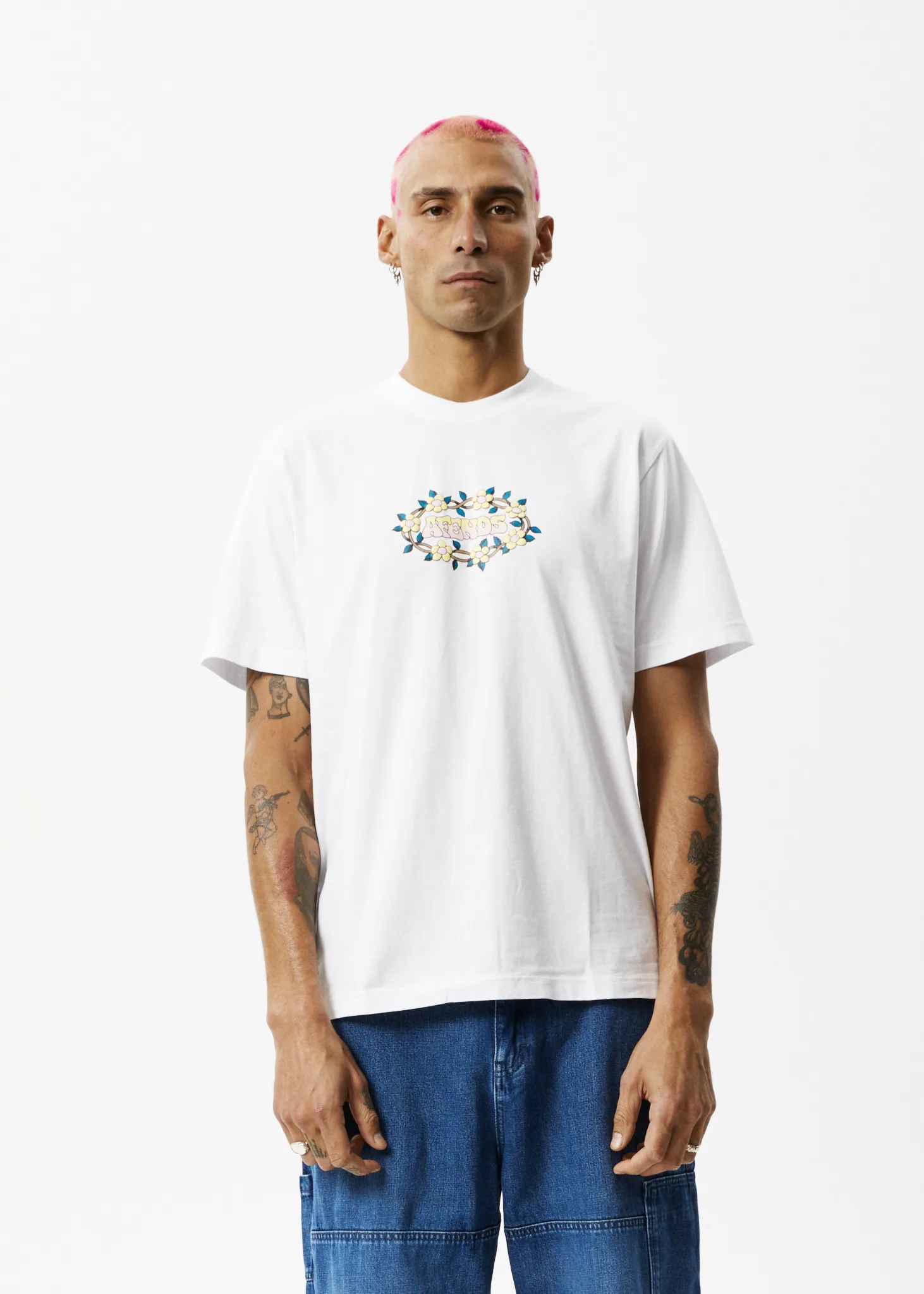 AFENDS Mens Bloom - Retro Graphic Logo T-Shirt - White sold by Afends product image thumbnail 2