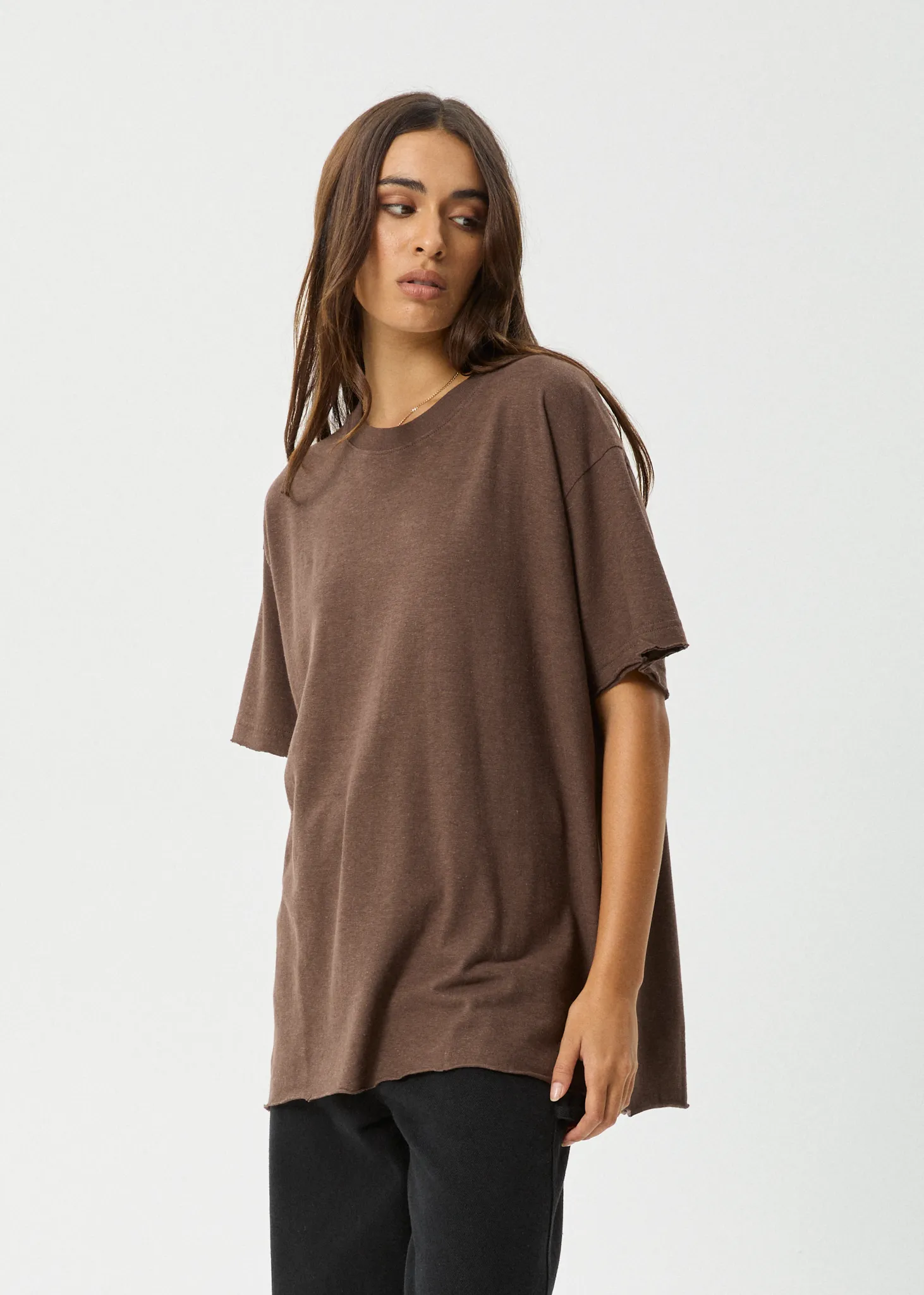 AFENDS Womens Slay - Oversized Tee - Coffee sold by Afends