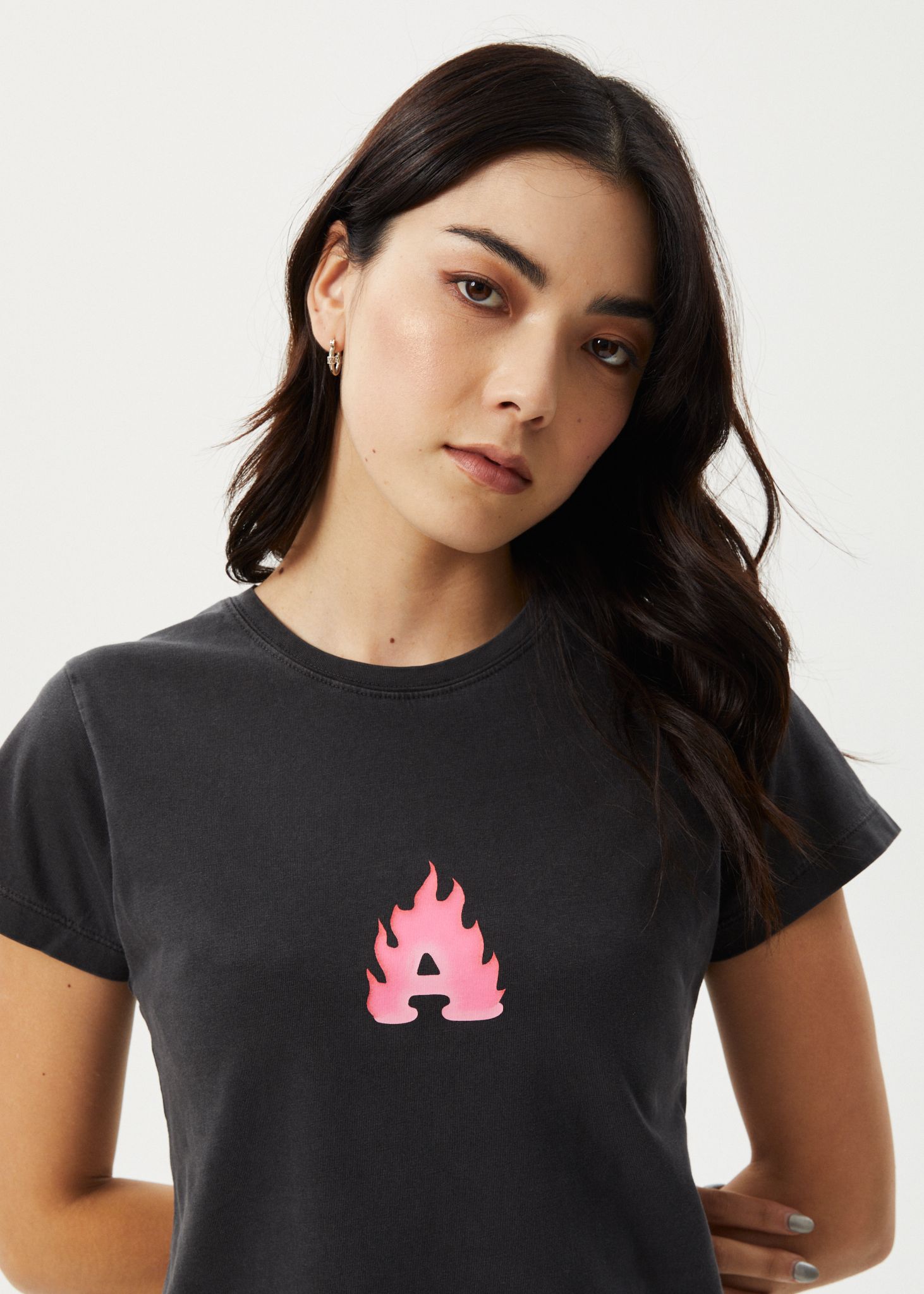 AFENDS Womens Alfie - Baby Tee - Stone Black sold by Afends product image thumbnail 2