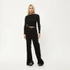 AFENDS Womens Peony - Ribbed Long Sleeve Top - Black sold by Afends