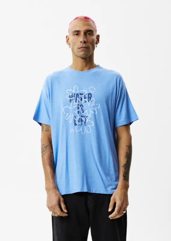 AFENDS Mens Waterfall - Boxy Graphic T-Shirt - Arctic sold by Afends