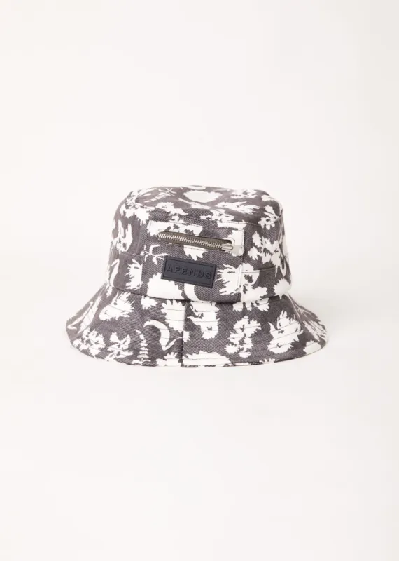 AFENDS Unisex Bayley - Printed Bucket Hat - Steel sold by Afends