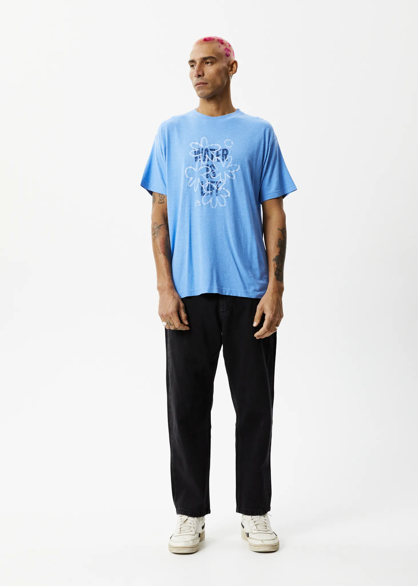 AFENDS Mens Waterfall - Boxy Graphic T-Shirt - Arctic sold by Afends product image thumbnail 3