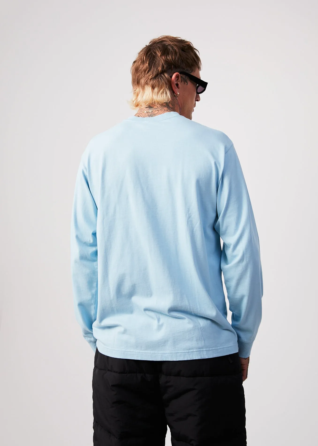 AFENDS Mens Warped - Long Sleeve Graphic T-Shirt - Sky Blue sold by Afends product image thumbnail 5