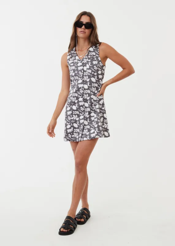 AFENDS Womens Bayley - Mini Dress - Steel sold by Afends