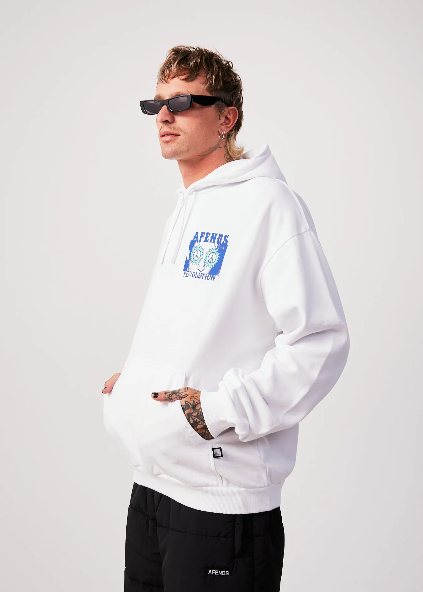 AFENDS Mens Utopia - Graphic Hoodie - White sold by Afends product image thumbnail 4