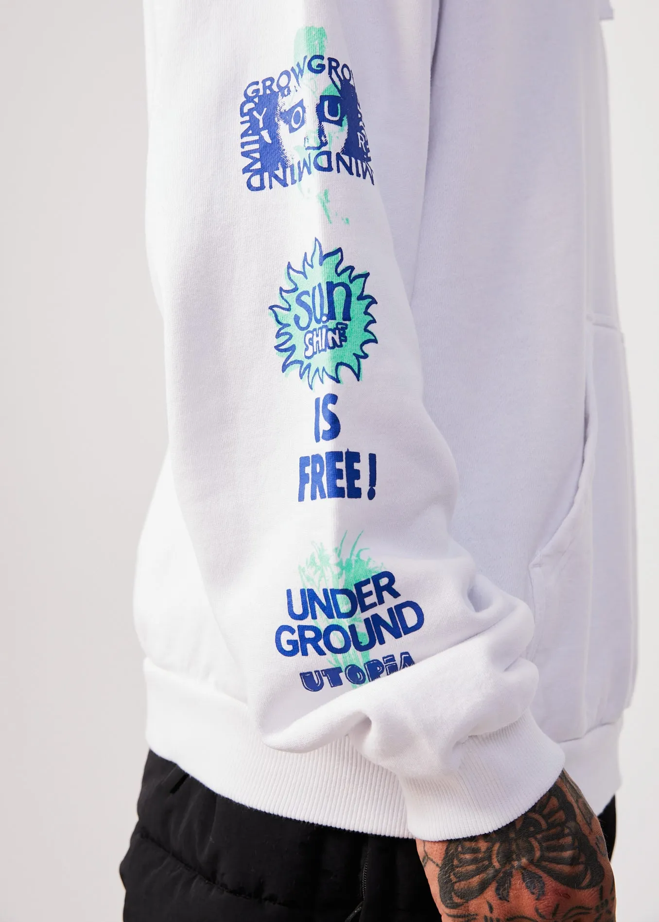 AFENDS Mens Utopia - Graphic Hoodie - White sold by Afends product image thumbnail 2