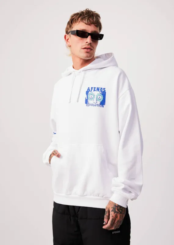 AFENDS Mens Utopia - Graphic Hoodie - White sold by Afends