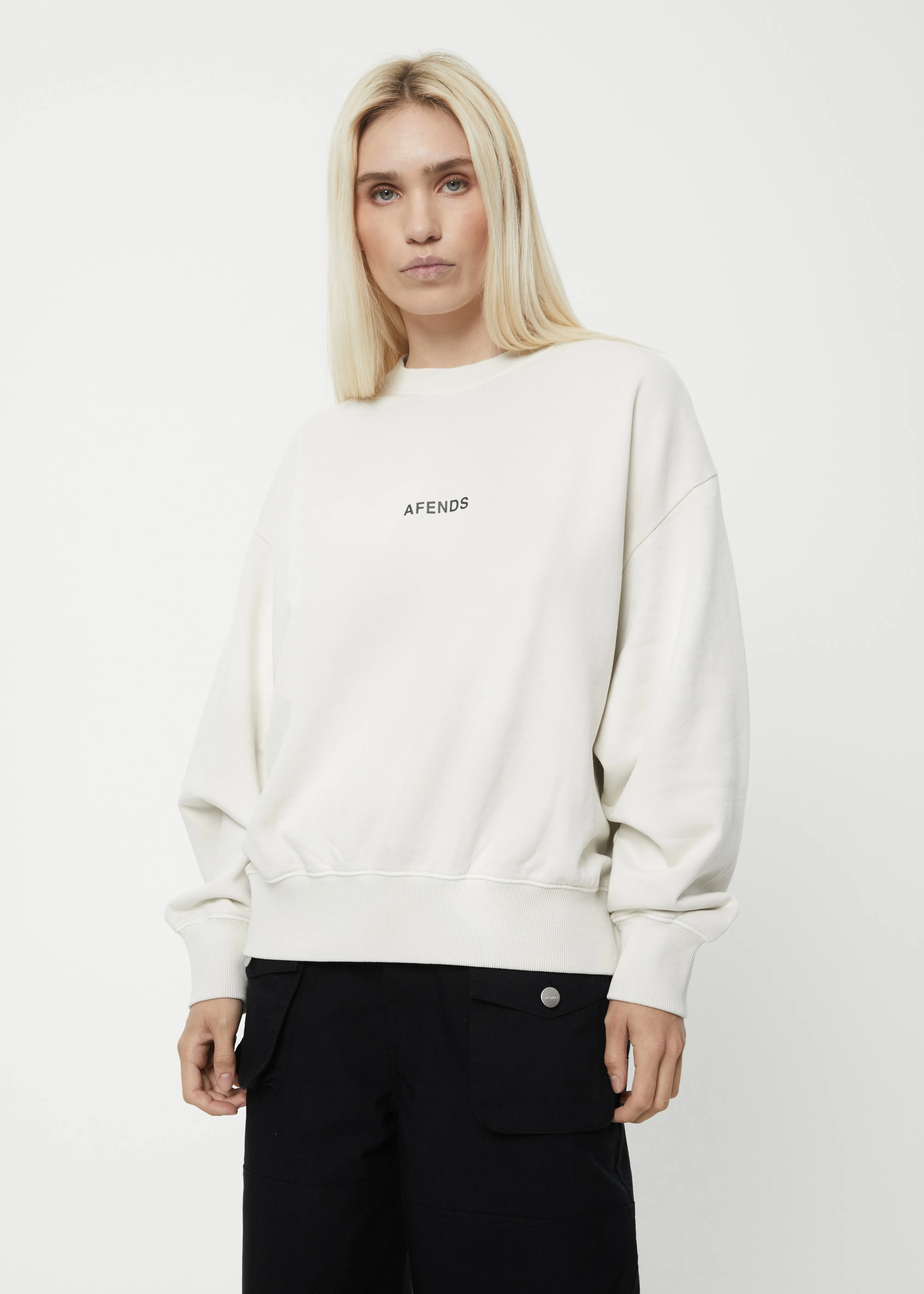 AFENDS Womens Boundless - Crew Neck Jumper - Off White sold by Afends product image thumbnail 3