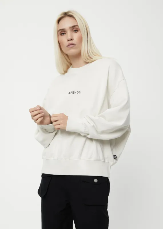 AFENDS Womens Boundless - Crew Neck Jumper - Off White sold by Afends