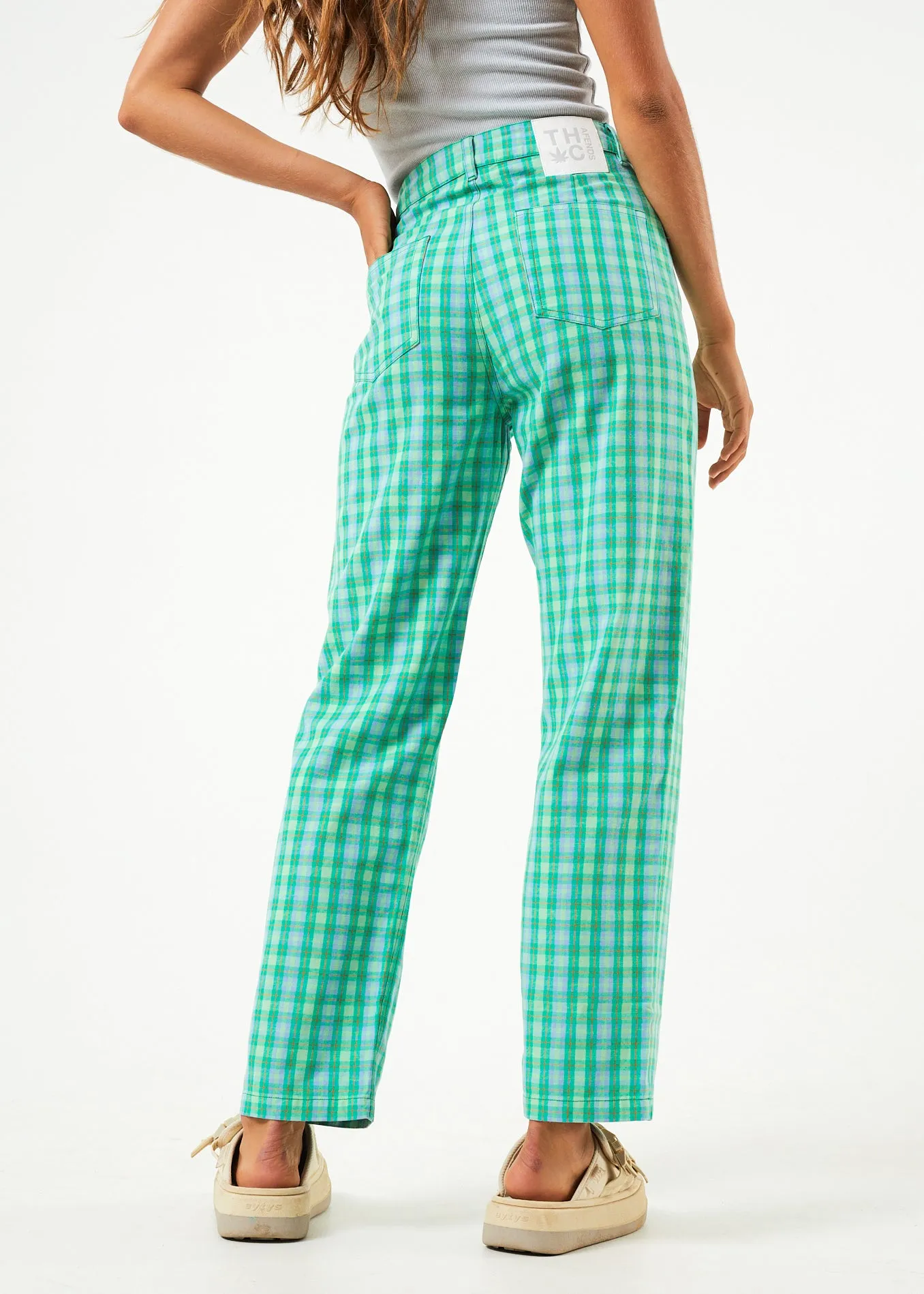 AFENDS Womens Tully Shelby - Check Wide Leg Pants - Forest Check sold by Afends product image thumbnail 4