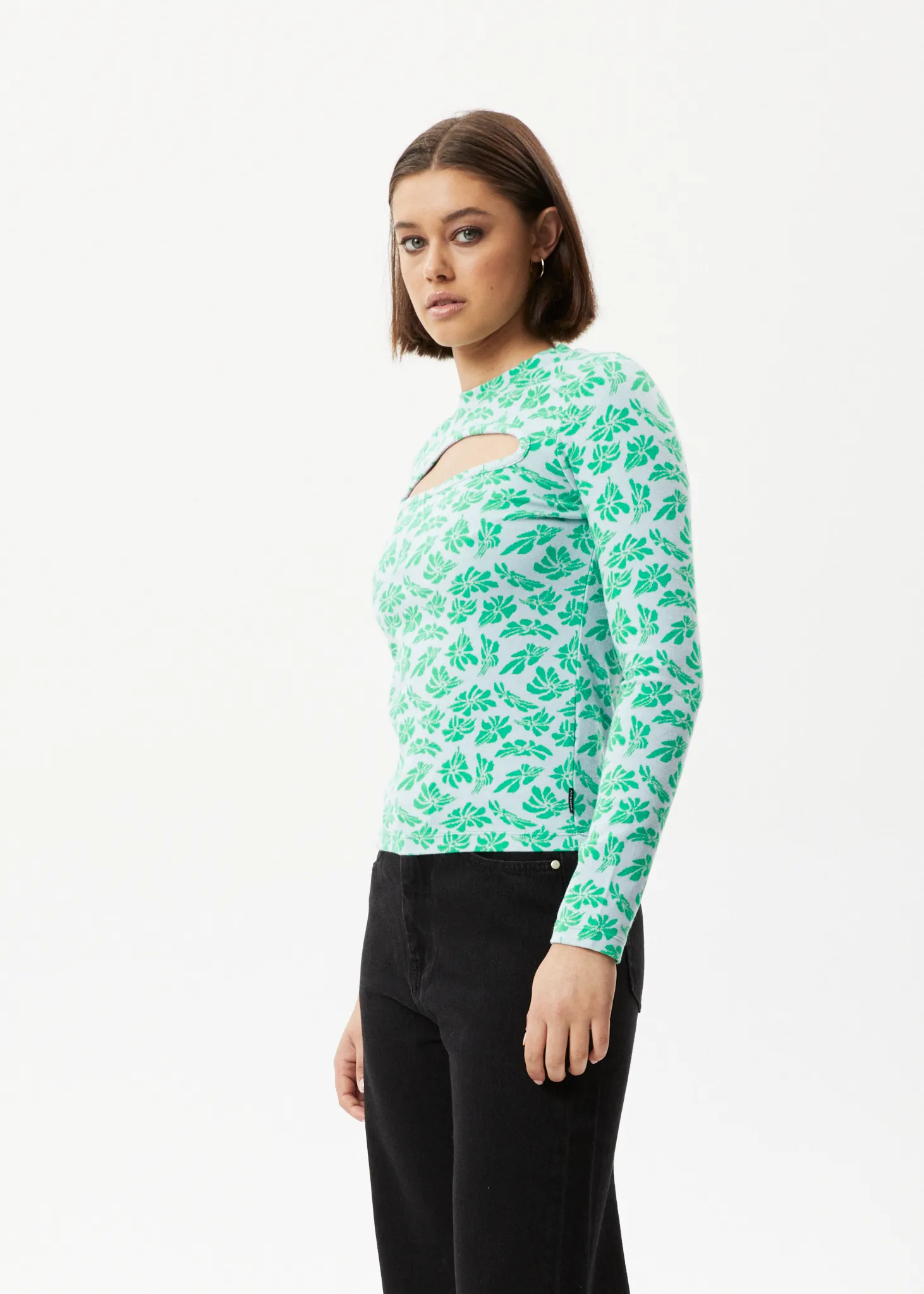 AFENDS Womens See You - Cut Out Long Sleeve Top - Powder Blue sold by Afends product image thumbnail 2