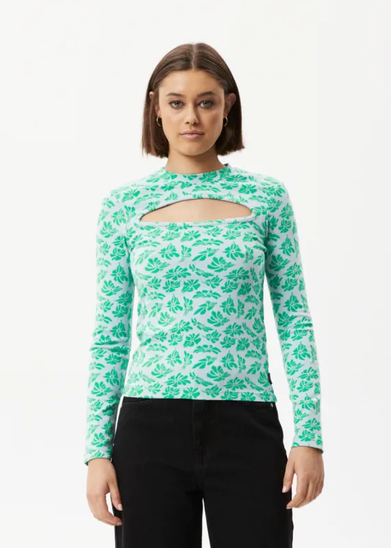 AFENDS Womens See You - Cut Out Long Sleeve Top - Powder Blue sold by Afends