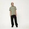 AFENDS Mens Needle - Retro Logo T-Shirt - Cypress Stripe sold by Afends