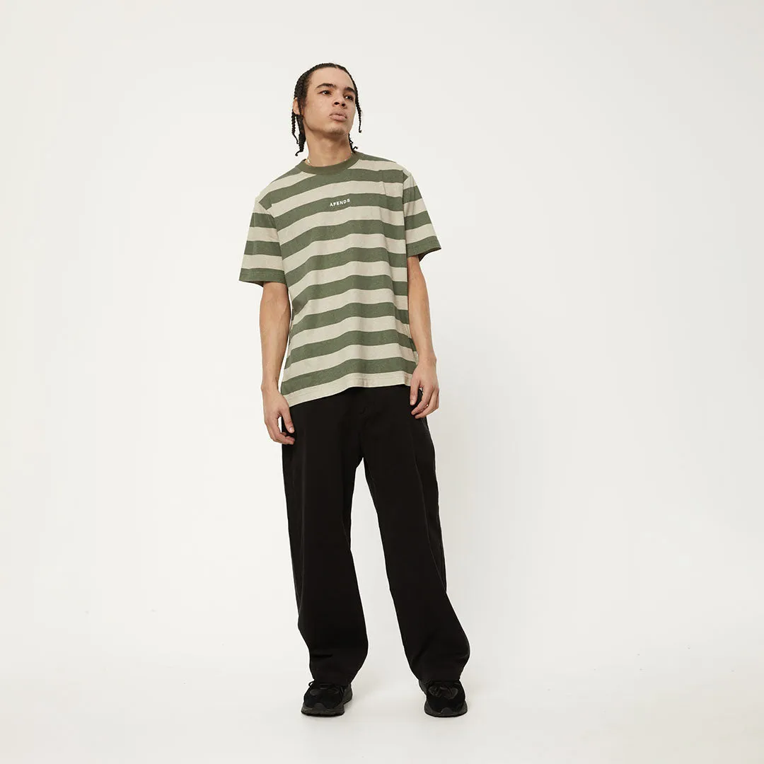 AFENDS Mens Needle - Retro Logo T-Shirt - Cypress Stripe sold by Afends product image thumbnail 5