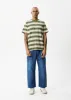 AFENDS Mens Needle - Retro Logo T-Shirt - Cypress Stripe sold by Afends