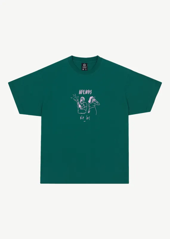 AFENDS Mens Rip In - Boxy Graphic T-Shirt - Emerald sold by Afends