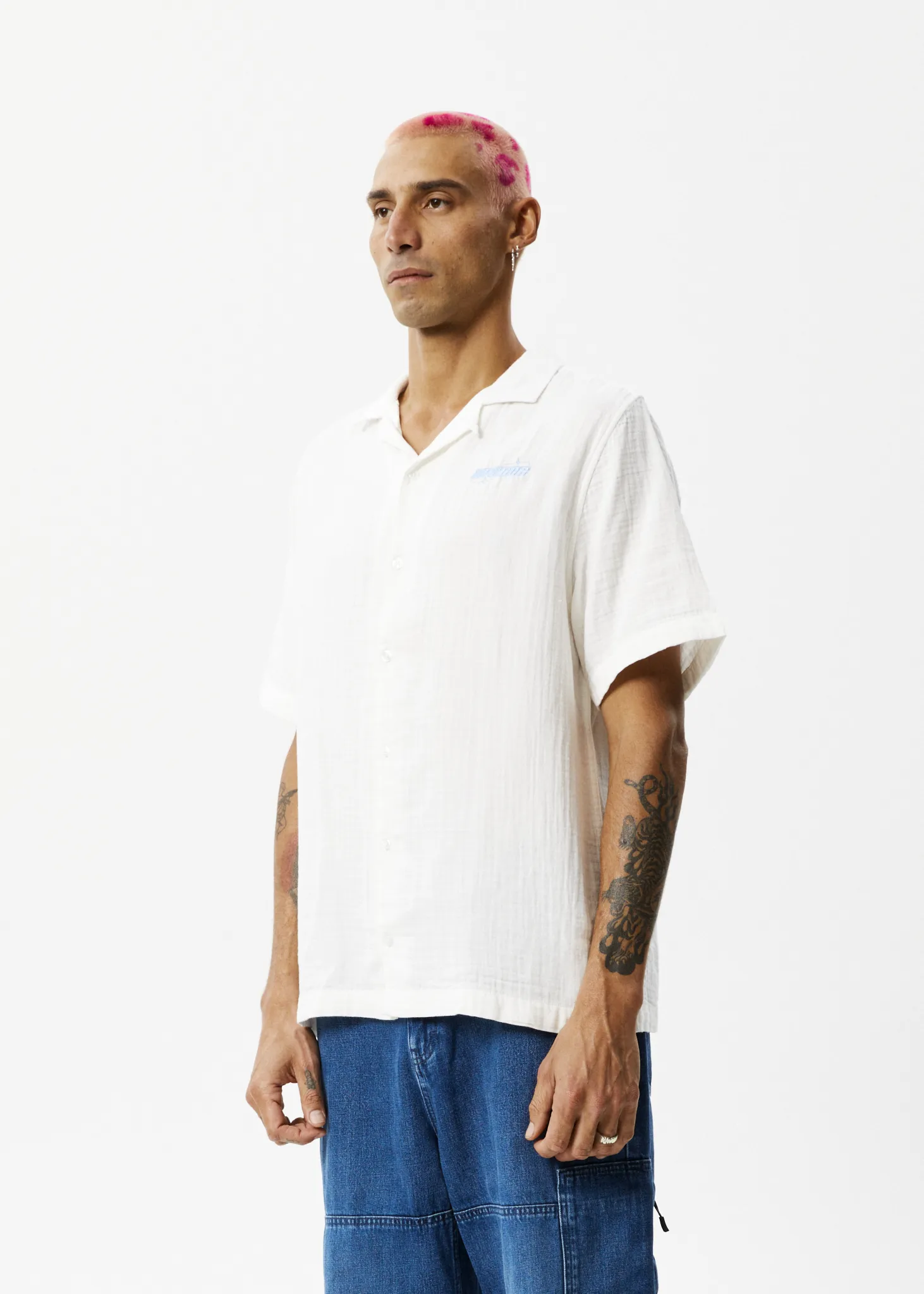 AFENDS Mens Stratosphere - Cuban Short Sleeve Shirt - Off White sold by Afends product image thumbnail 4