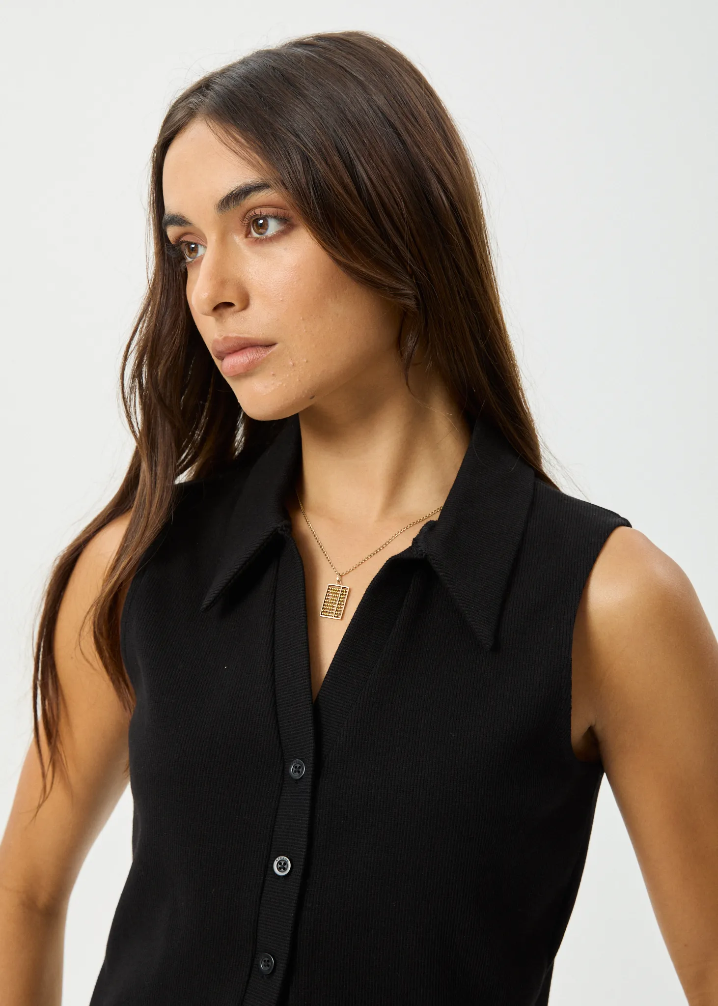 AFENDS Womens Eliza - Rib Sleeveless Shirt - Black sold by Afends product image thumbnail 2