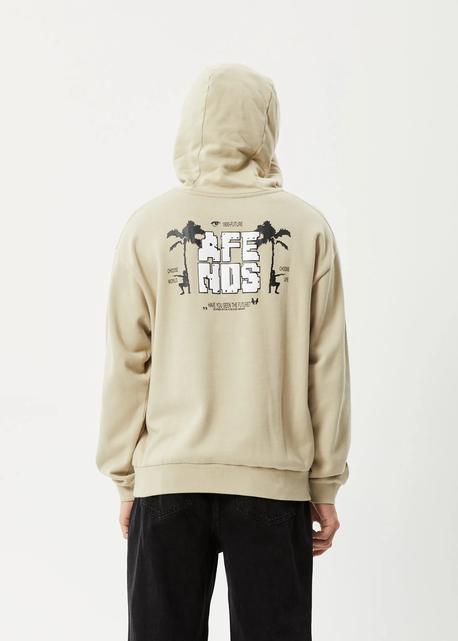 AFENDS Mens Choose Life - Hoodie - Cement sold by Afends product image thumbnail 2