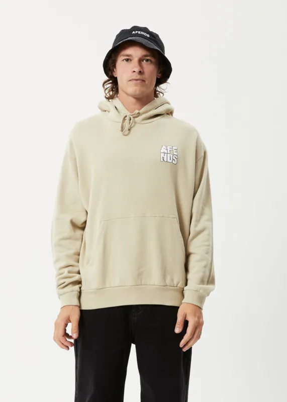 AFENDS Mens Choose Life - Hoodie - Cement sold by Afends
