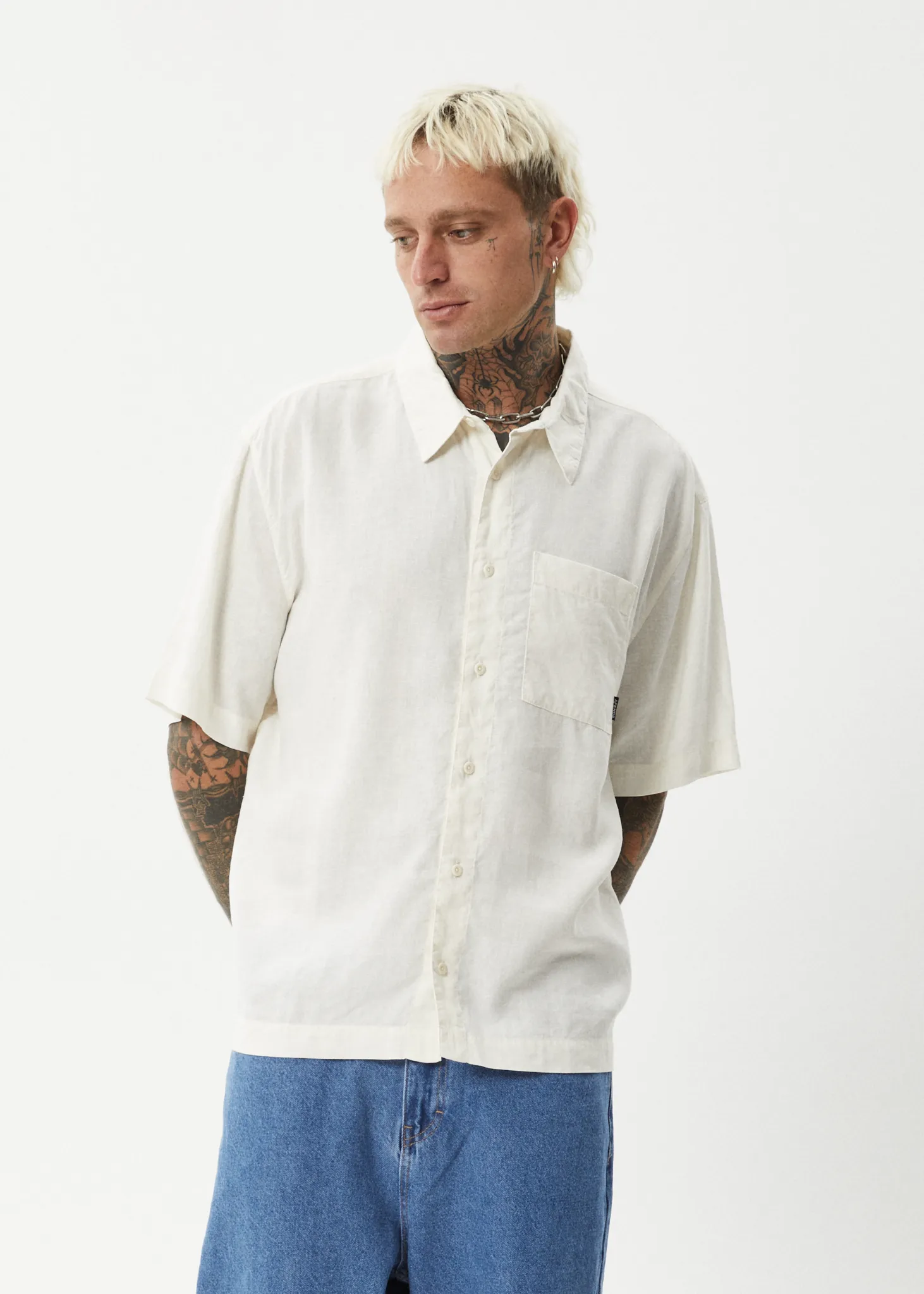 AFENDS Mens Everyday - Short Sleeve Shirt - White sold by Afends product image thumbnail 2