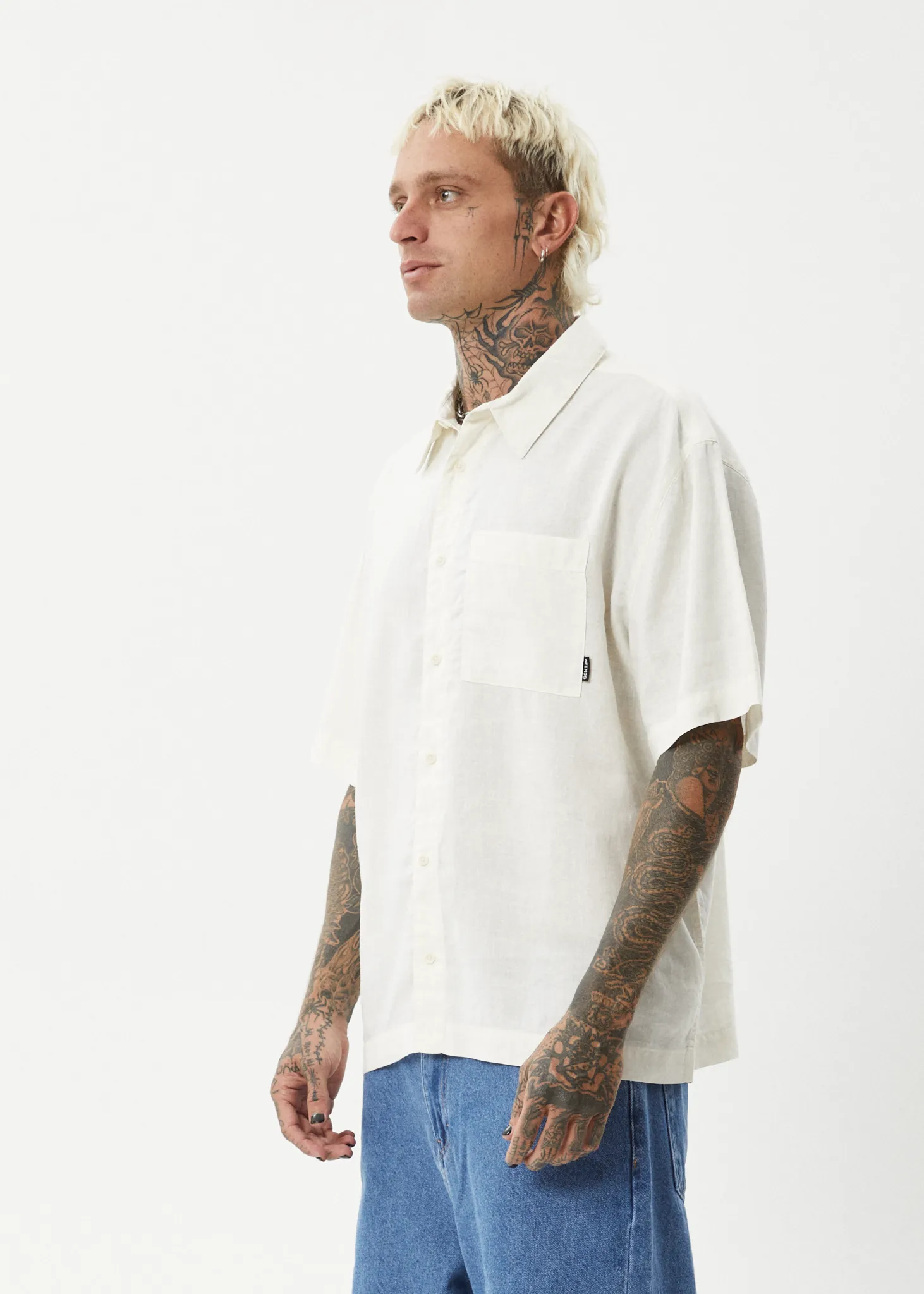 AFENDS Mens Everyday - Short Sleeve Shirt - White sold by Afends product image thumbnail 3